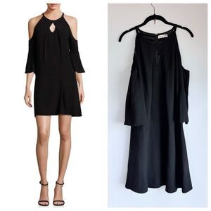 NWT Ramy Brook Evette Cold Shoulder Keyhole Mini Dress in Black Size 4